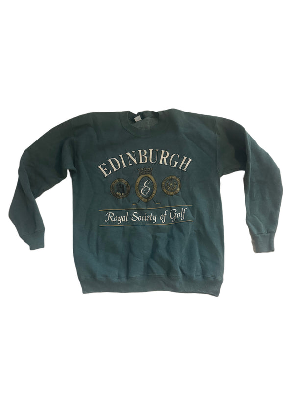 GREEN EDINBURGH ROYAL SOCIETY OF GOLF EMBROIDERED CREWNECK