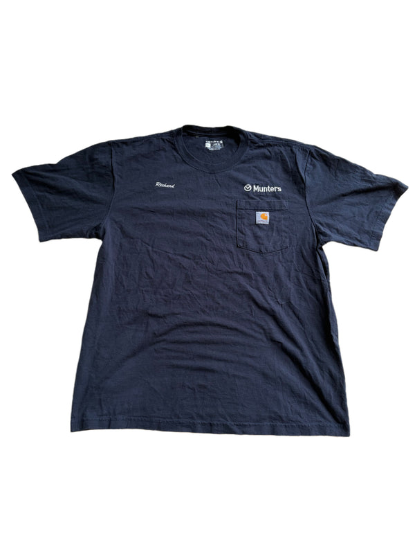 CARHARTT FORCE NAVY BLUE RELAXED FIT SHORT SLEEVE POCKET CUSTOM BRANDING SHIRT