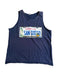 DELTA PRO WEIGHT SAN DIEGO CALIFORNIA LICENSE PLATE GRAPHIC NAVY BLUE TANK TOP