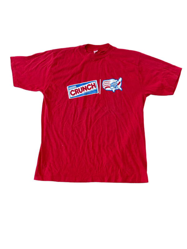 VINTAGE NESTLE CRUNCH WHEELS ACROSS AMERICA GRAPHIC SHIRT