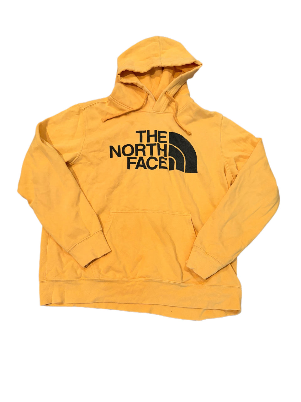 YELLOW NORTH FACE LOGO HOODIE
