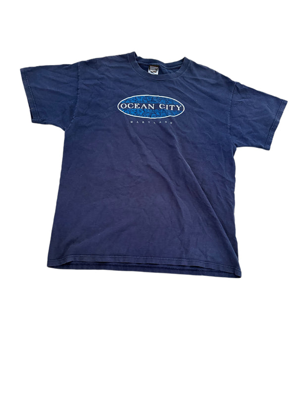 VINTAGE OCEAN CITY MARYLAND BLUE OVAL GRAPHIC SHIRT