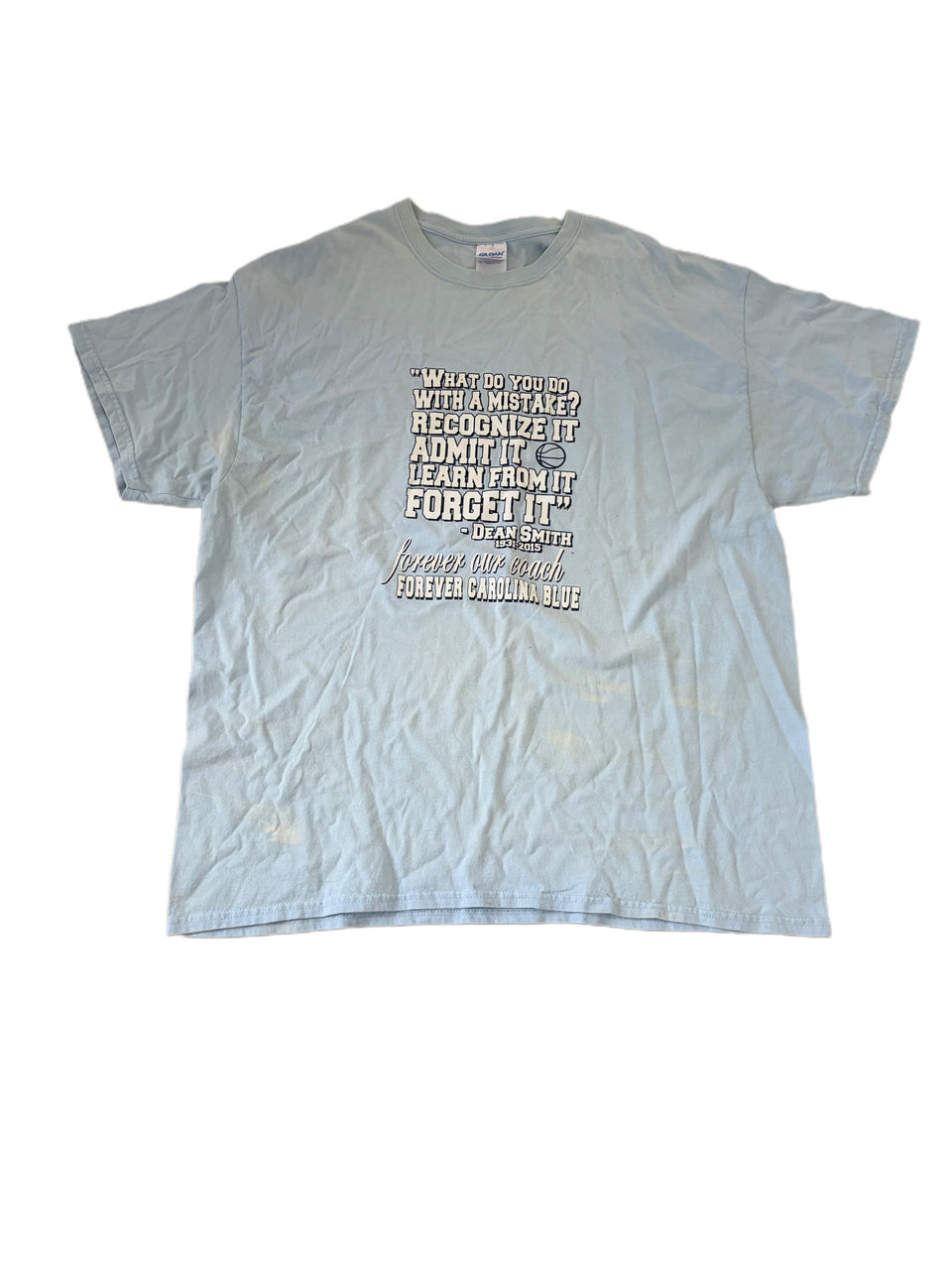 LIGHT BLUE UNC COACH DEAN SMITH FOREVER CAROLINA BLUE SHIRT