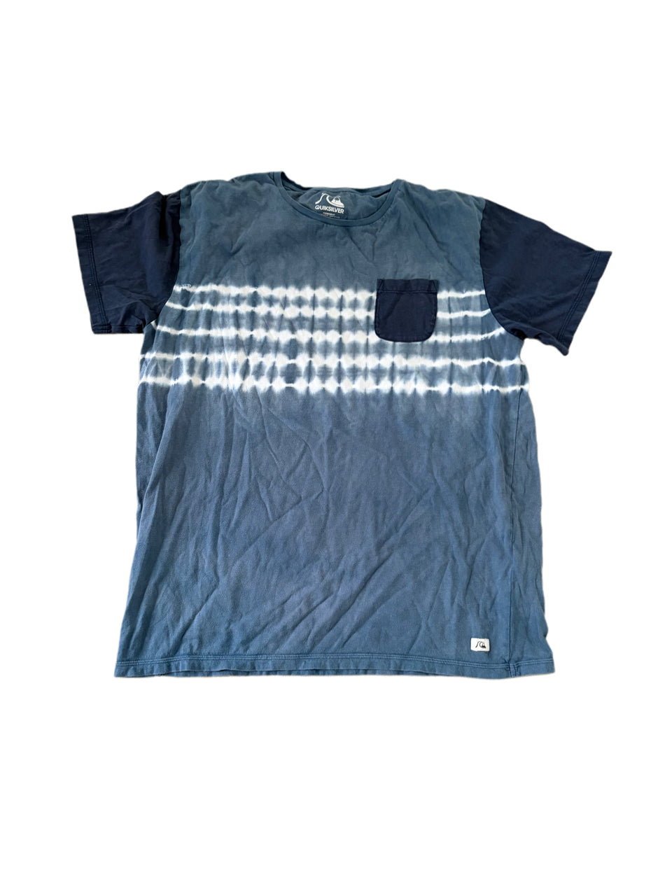 QUIKSILVER HORIZONTAL TIE DYE STRIPE POCKET SHIRT