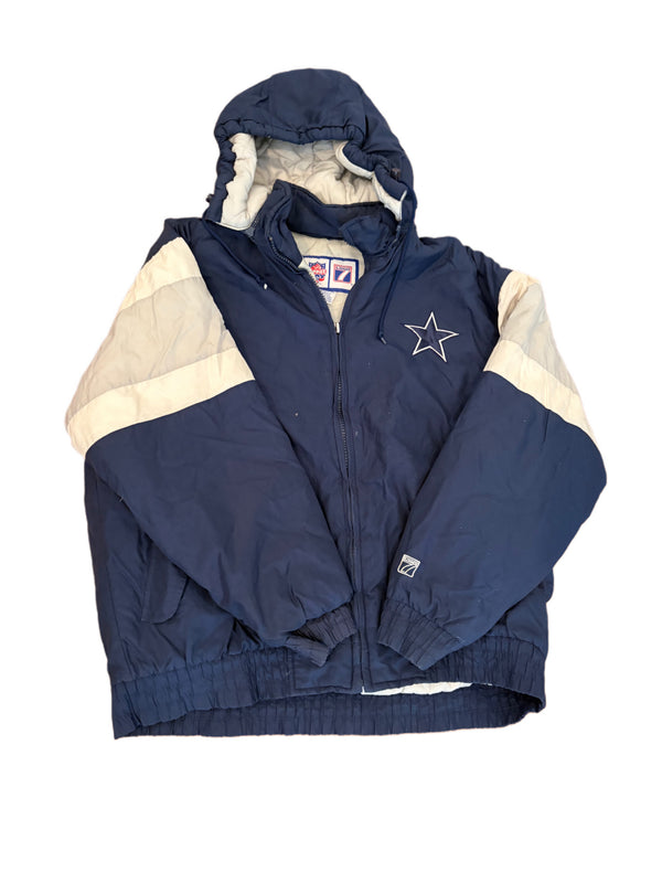 VINTAGE LOGO 7 DALLAS COWBOYS EMBROIDERED STAR LOGO FULL ZIP PUFFER JACKET