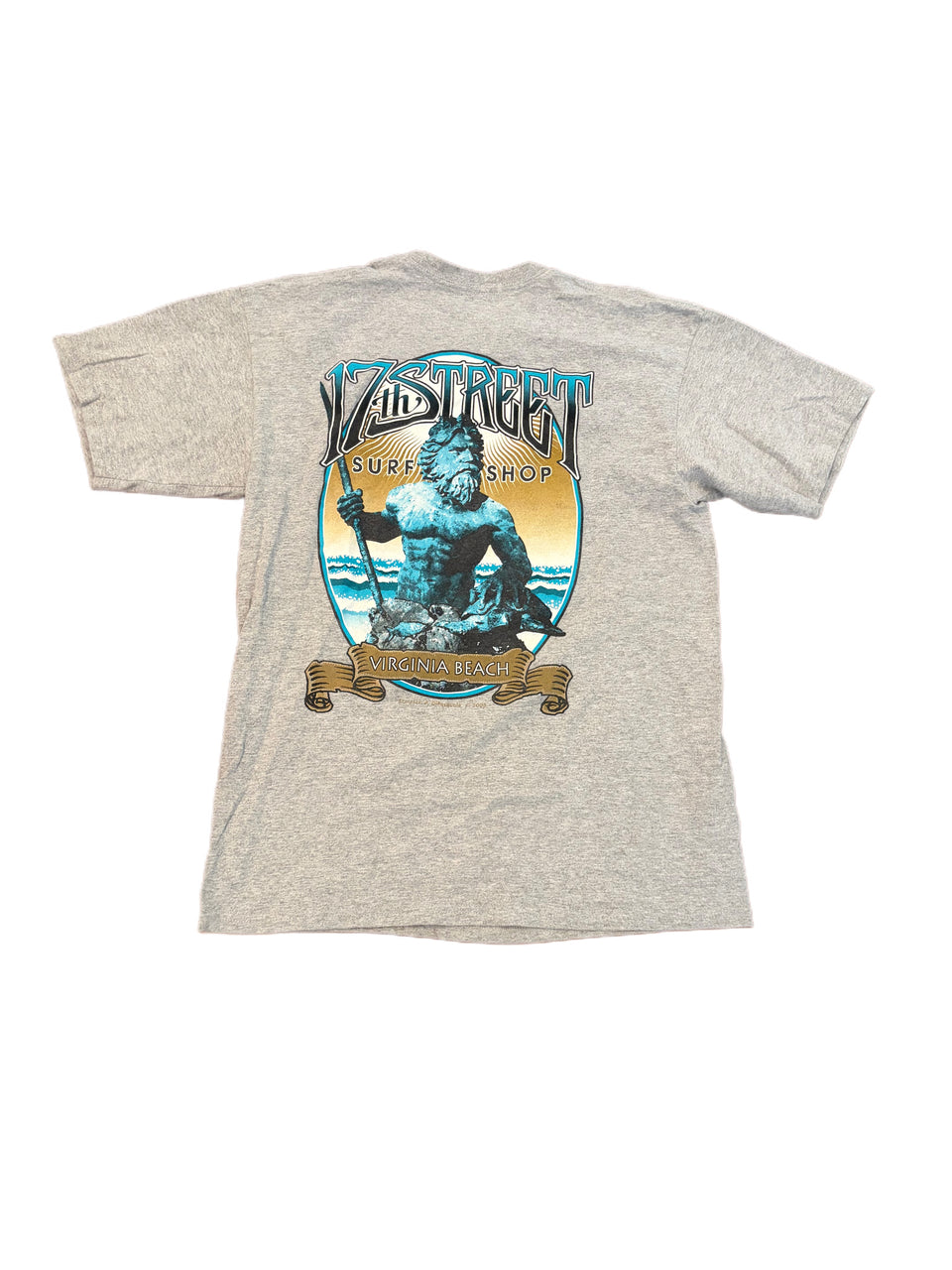 VINTAGE 2005 17TH STREET SURF SHOP VIRGINIA BEACH NEPTUNE GRAPHIC SHIRT