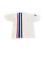VINTAGE 90'S WHITE TENNIS PLAYERS VERTICAL STRIPES GRAPHIC SHIRT
