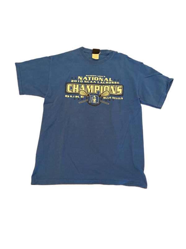 2010 STEP AHEAD SPORTSWEAR DUKE BLUE DEVILS NCAA LACROSSE CHAMPIONS GRAPHIC SHIRT