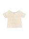 WOMEN'S CREAM COLORED RAW HEM LEOPARD PRINT ROLLING STONES LIP GRAPHIC SHIRT
