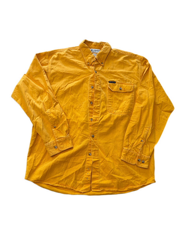 VINTAGE COLUMBIA SPORTSWEAR GOLD BUTTON UP SHIRT