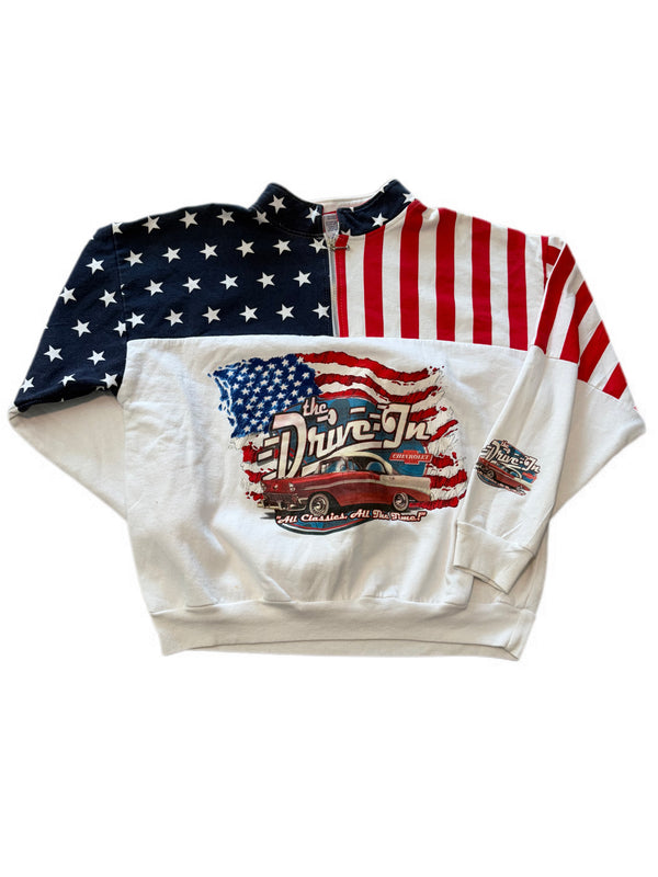 VINTAGE ESY SPORTSWEAR THE DRIVE IN QUARTER ZIP SWEATSHIRT