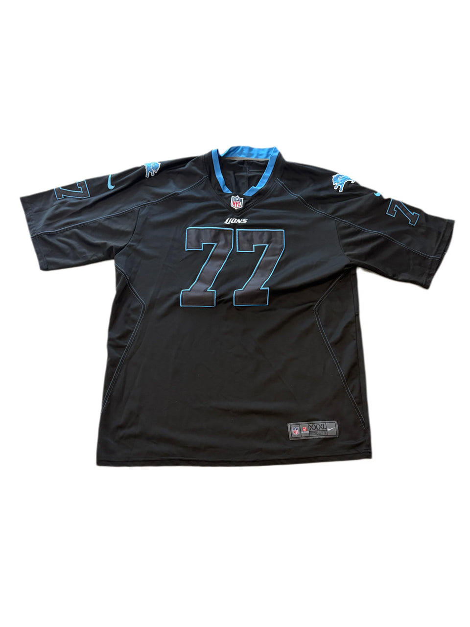 .DETROIT LIONS FRANK RAGNOW #77 BLACK JERSEY