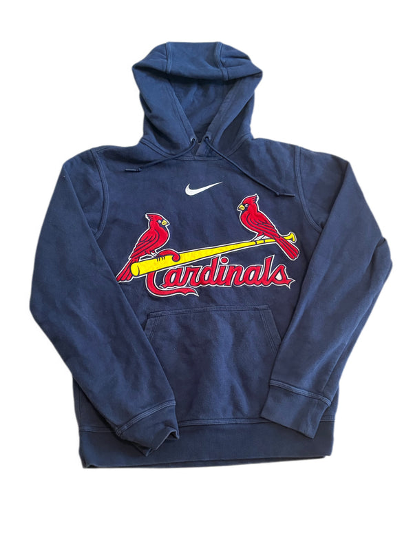 NIKE NAVY BLUE ST. LOUIS CARDINALS FRONT POUCH HOODIE