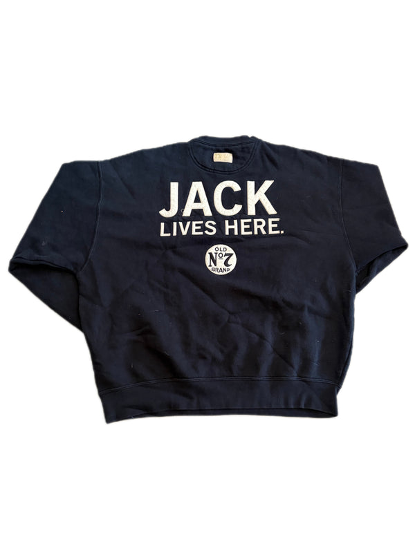 VINTAGE GEAR FOR SPORTS JACK DANIELS NO. 7 OLD BRAND JACK LIVES HERE PULLOVER SWEATER