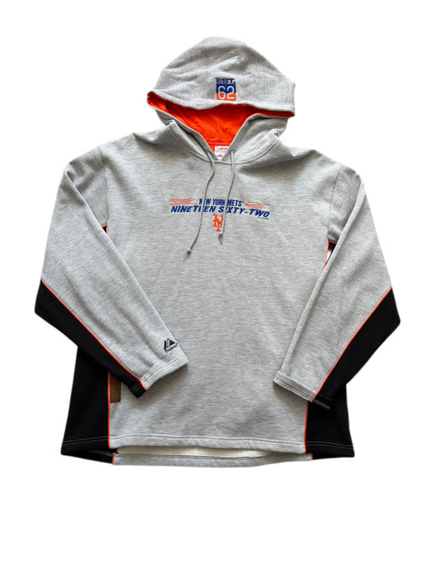 VINTAGE 2002 GRAY MAJESTIC NEW YORK METS EST. 62 HOODIE